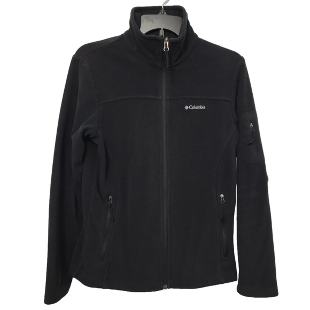 Columbia Women's Solid Black Fleece Jacket Size S Winter Fall Hiking Outdoor
